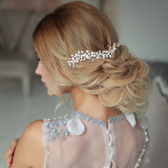 Allure Bridal Hairpiece with Pearls. Complete Your Bridal Style with Allure Wedding Hair  main image 2