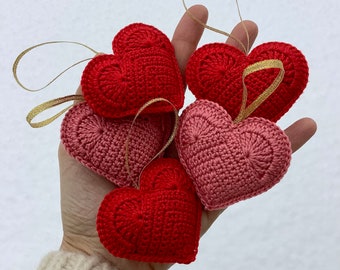 Crochet Heart Ornaments