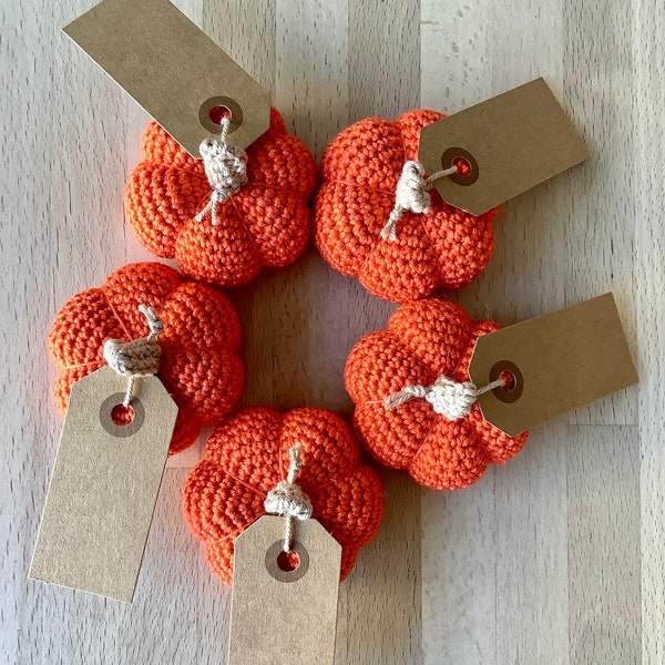 Crochet Mini Pumpkins - Place Cards