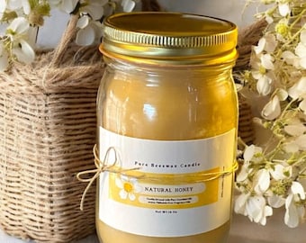 Pure Beeswax Scented Candle / Non Toxic Candle /
