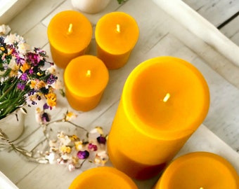 Pure Beeswax Pillar Candles / Natural Candles / 100% Beeswax Candles / Pillar Candle