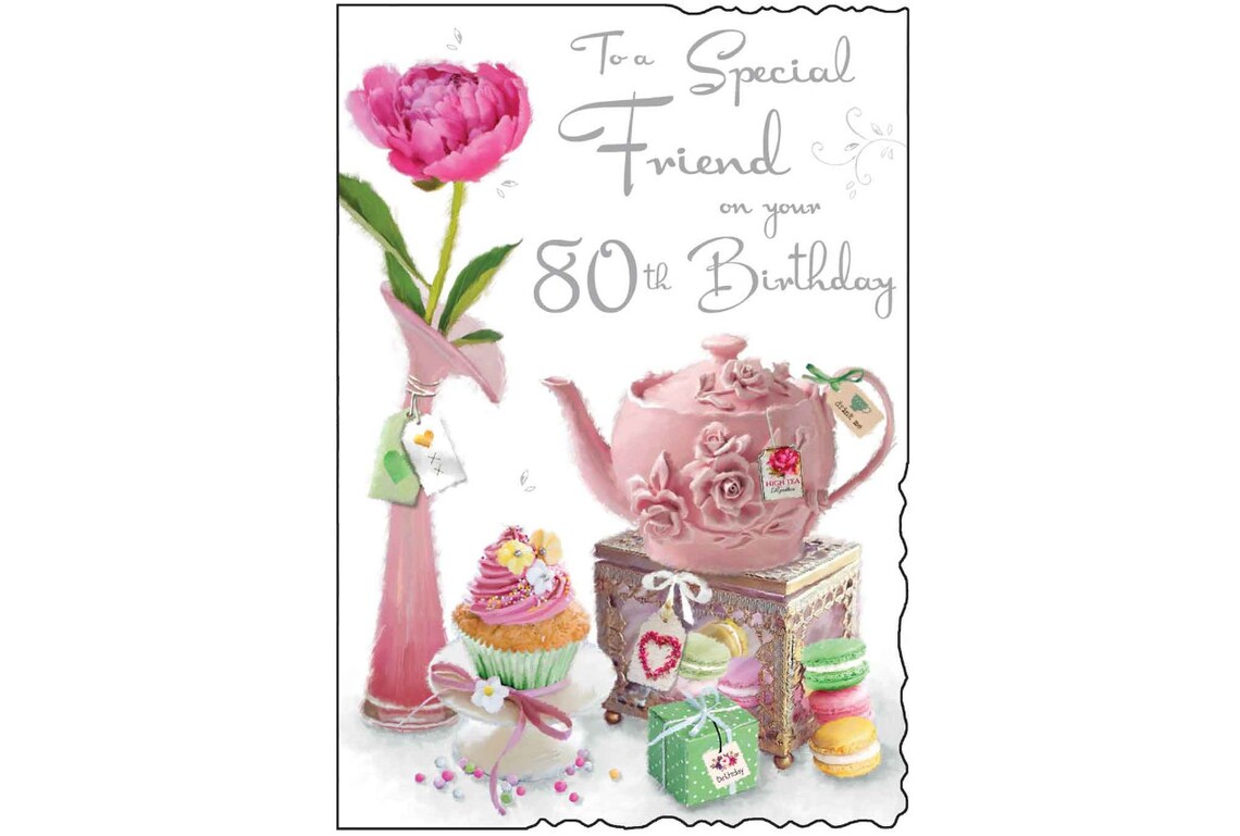 Friend Age 80 80th Female Special Birthday Card | Etsy
