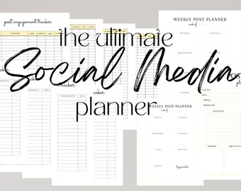 Social Media Post Planner for Influencers, Authors, Content Creators, Businesses, Artists - Digital Printable Download - Content Planner