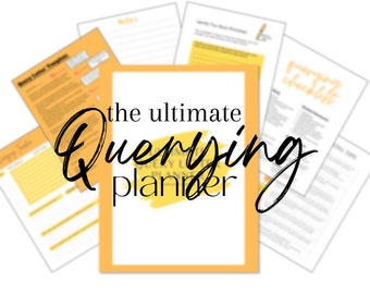 May include: A yellow and white printable planner with the text "the ultimate Querying planner" in black cursive writing.