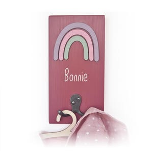 Personalised Children’s Coat Hook – Rainbow