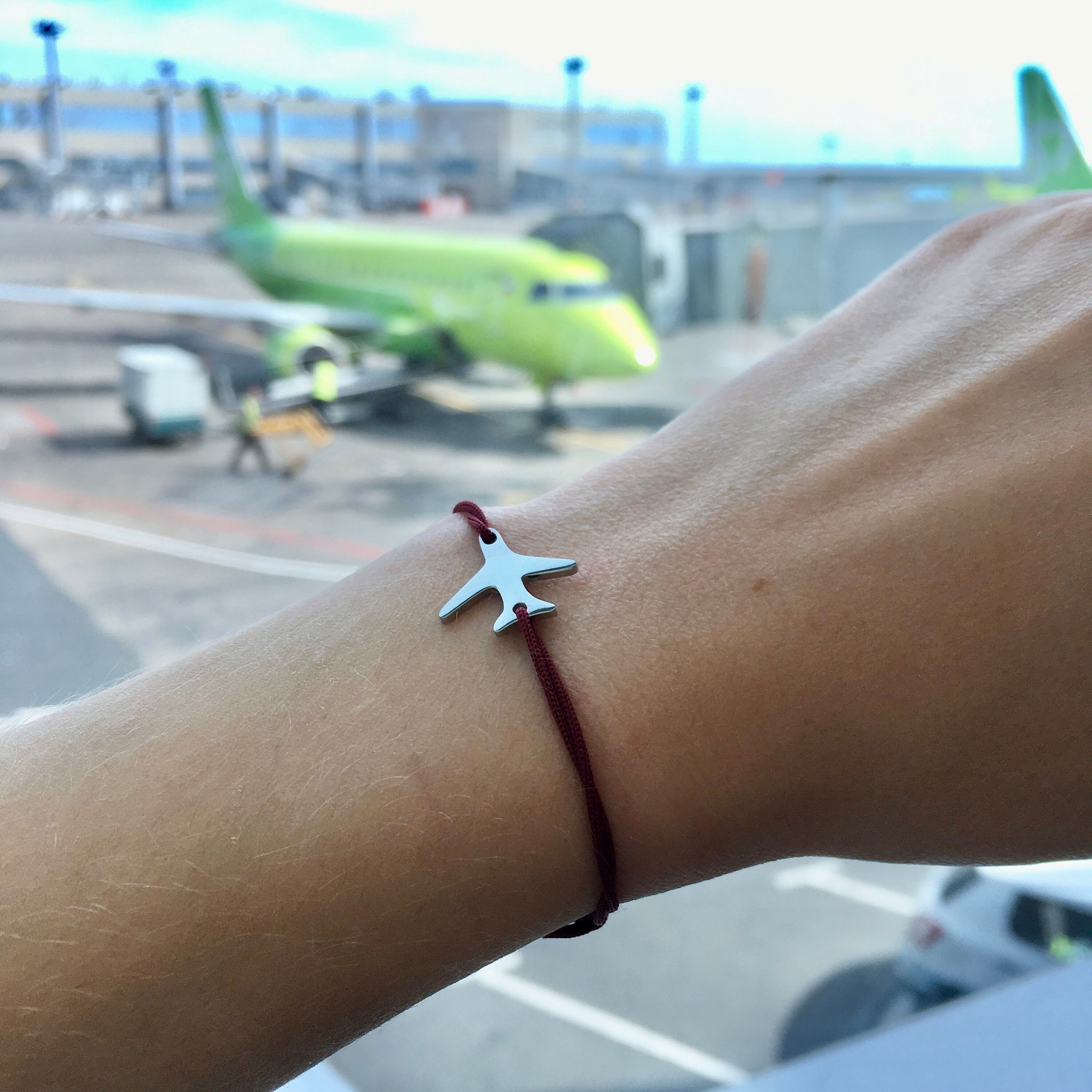 Airplane stainless steel bracelet Travel aircraft jewelry Etsy