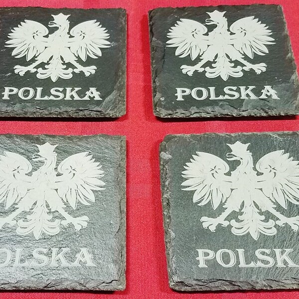 Slate 4 Piece Polska Coaster Set