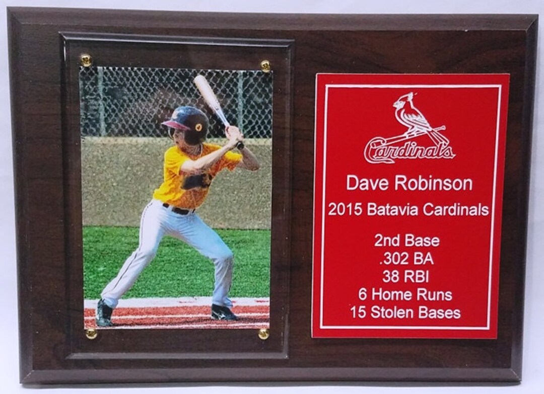 Personalized Sports Plaques Trophies Awards Custom Engraved Wood Hockey Football Baseball