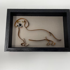 Teckel Gewatteerde loopkunst, ornament, hond