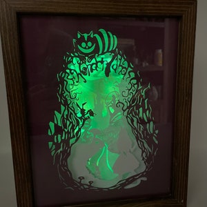 Alicja w Krainie Czarów, Lightbox LED, papier warstwowy