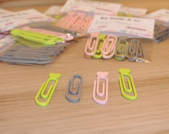 Large 3D Printed Paper Clips Giant Jumbo Colourful Clips for Bookmark Desk Planner Notes Wedding Office and School  Pastel Colours Set of 10