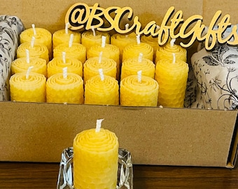 Bee Happy Beeswax Candle Set | Eco-Friendly Natural Pillar Candles (Gift Box)