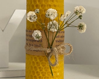 Bee Happy Bienenwachskerzen-Set | 100 % Bio-Säulenkerzen (Geschenkbox)