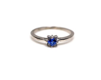 Mini Raw Sapphire Ring Silver Ring Blue Sapphire Ring Etsy