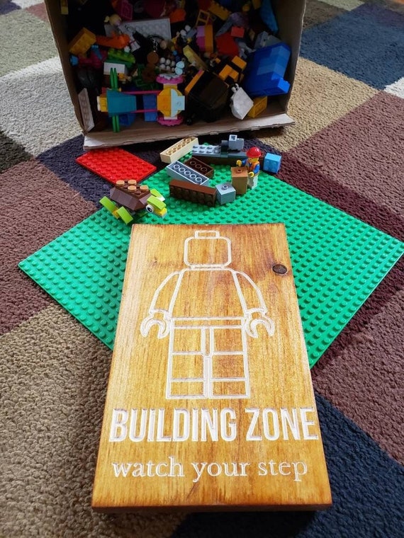 Personalizable Building Zone Watch Your Step Wooden Sign