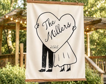WEDDING WELCOME Sign Custom Banner Last Name Personalized Wedding Decoration