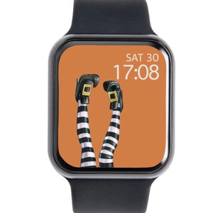 Sfondo di Apple Watch Gambe di strega per il tuo quadrante di Apple Watch di Halloween, download istantaneo