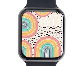 Rainbow Dots Apple Watch Wallpaper, Watch Art Design (Digital Download)
