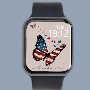 American Flag Apple Watch Face wallpaper, 4th of July, Independence Day, Patriotic Wallpaper, USA Wallpapers for Apple Watch Face
