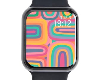 Fondo de pantalla de la esfera del Apple Watch con arcoíris (descarga digital)
