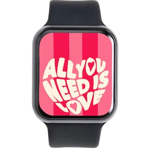 Apple Watch Wallpaper, valentines Day, Love, Heart, pink, Apple Watch charms, Watch background, digital download
