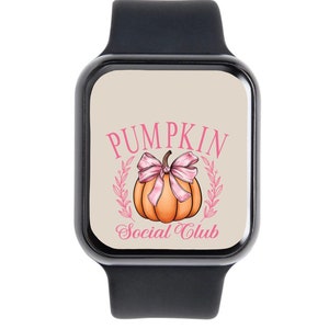 Zucca di Halloween rosa Sfondo del quadrante di Apple Watch Sfondo autunnale Sfondo digitale Zucca di Halloween Social Club