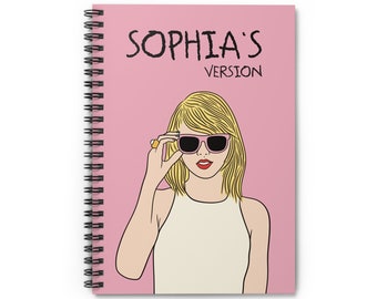 Personalized TAYLOR SWIFT Notebook, Swiftie Notebook, Taylor Swiftie Notebook, Taylor Swift Notebook, Custom Swiftie Gift, Taylor Fan Gift