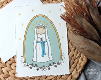 Our Lady of Lourdes Print - Etsy