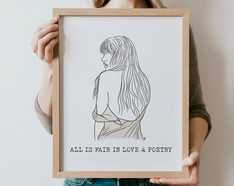 All’s fair in Love & Poetry, Tortured Poets Department Taylor Swift, Wall Art, Swiftie Bedroom Dorm Decor, Taylor Print, TTPD Poster