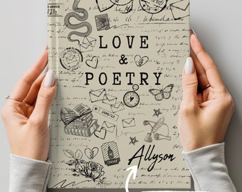 POETRY JOURNAL Personalized, Poem Book Custom, Writer Gift, Poetry Notebook, Journal Writer Diary, Poetry Lover Gift, Custom Poem Journal