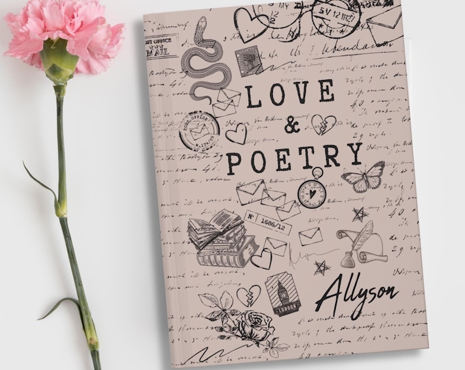 Personalized POETRY Journal, Custom Poetry Book, Personalized Notebook for Poet, Songwriting Journal, Poetry Gift for Writer, Author