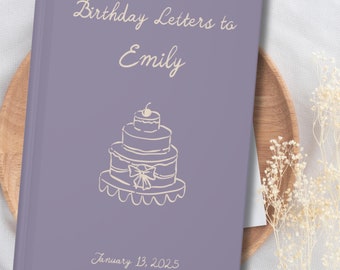 BIRTHDAY KEEPSAKE JOURNAL Personalized Birthday Memory Book New Baby Shower Gift Custom Notebook Parent of Toddler Kids Letters for Girls