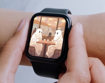 HALLOWEEN Apple Watch Face Wallpper, FALL Cute Halloween Ghosts, Apple Watch Face FALL, Spooky Watch Wallpaper, Instant Download