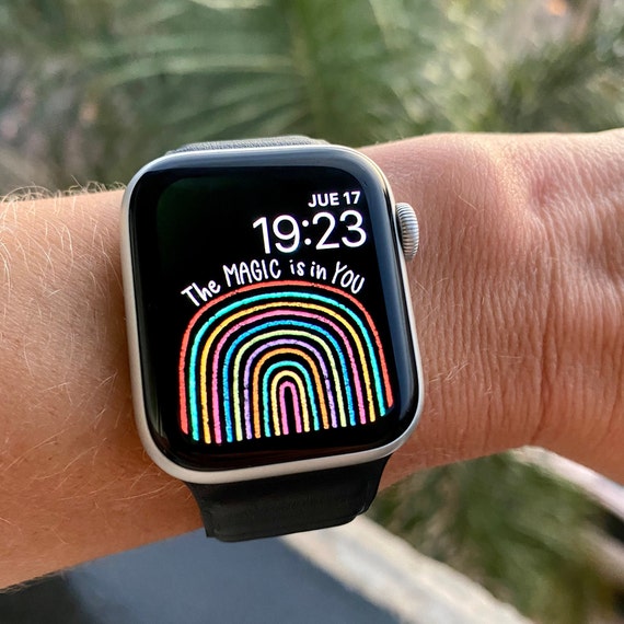 RAINBOW Apple Watch Face Wallpaper Apple Watch Face RAINBOW Apple Watch Wallpaper Digital Download JPG Etsy Canada