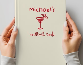 COCKTAIL RECIPE BOOK Personalized Bar Cart Decor Bartender Mixology Gift