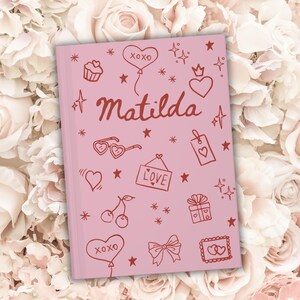 Custom Name Girl Journal Personalized Pink Journal for kids Cute Notebook Gift for Teen Girl Diary Niece Daughter stationary Gift Teenage
