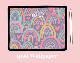 RAINBOW Aesthetic IPAD WALLPAPER Pastel Colors Rainbow background digital download