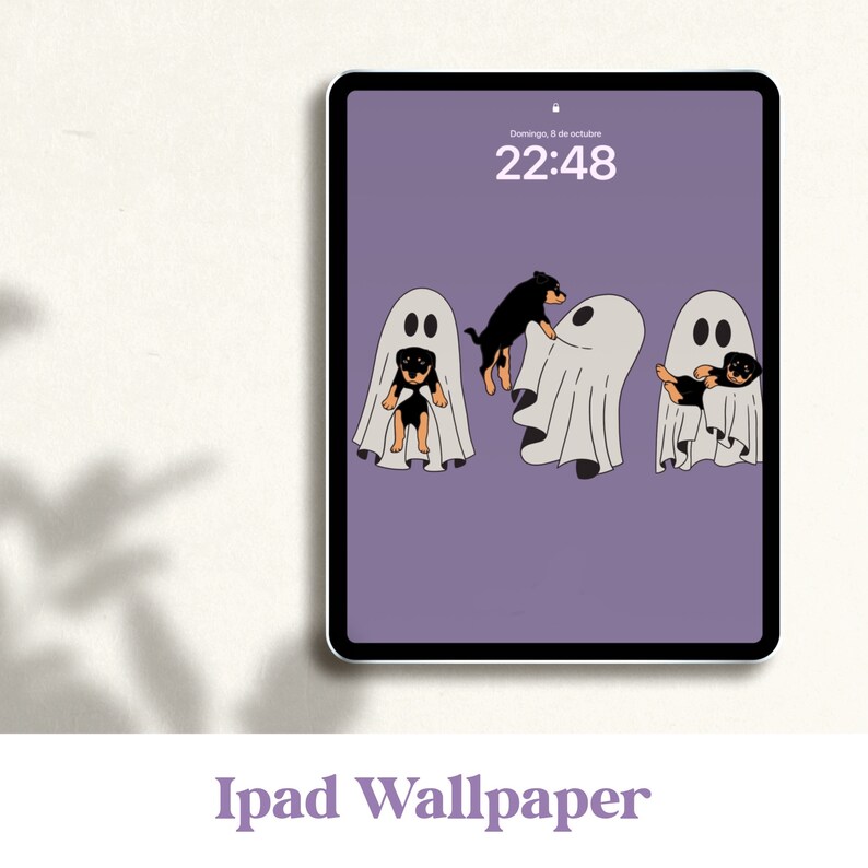 Cute Ghost WALLPAPER DESKTOP for Halloween, MacBook Wallpaper Aesthetic Background, Cute Halloween Wallpaper Laptop MacBook Wallpaper image 9