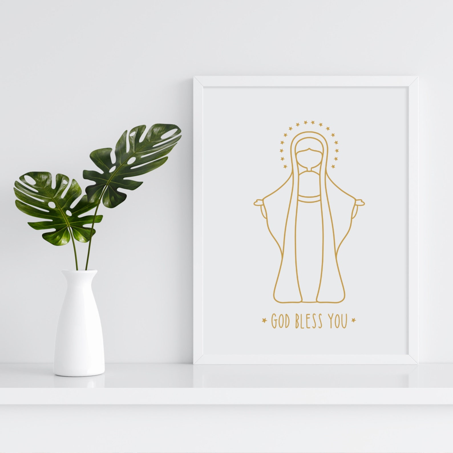 VIRGIN MARY Printable Wall Art Virgin Mary Catholic Print | Etsy