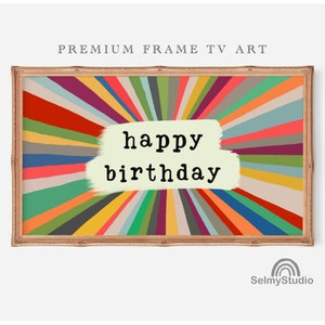BIRTHDAY Frame Tv Art HAPPY BIRTHDAY, Frame Tv Art Birthday, Happy Birthday Tv Art, Instant Download