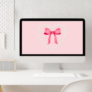 COQUETTE Aesthetic WALLPAPER Pink Bow DESKTOP Wallpaper Coquette Aesthetic Pink Wallpaper Laptop Background Instant Download Girly wallpaper image 6