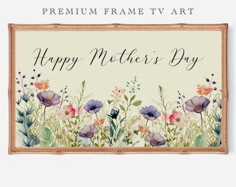 Samsung Tv Art, Mothers Day Decor, Frame Tv Art, Wildflower Home Decor, Samsung Frame Tv Art, Digital Download, Mother Day Tv Art, Spring