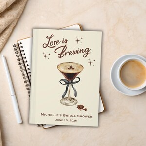Coffee Bridal Shower Guest Book: Espresso Martini Decor, Letters to Bride Keepsake image 10