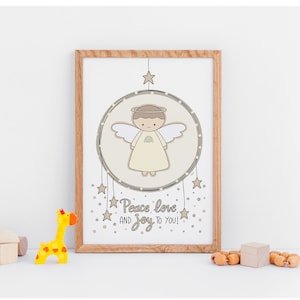 Baby Blessing Gift, GUARDIAN ANGEL Printable Art, Catholic Baby Gift, Catholic Baby Shower, Baptism, Instant Download