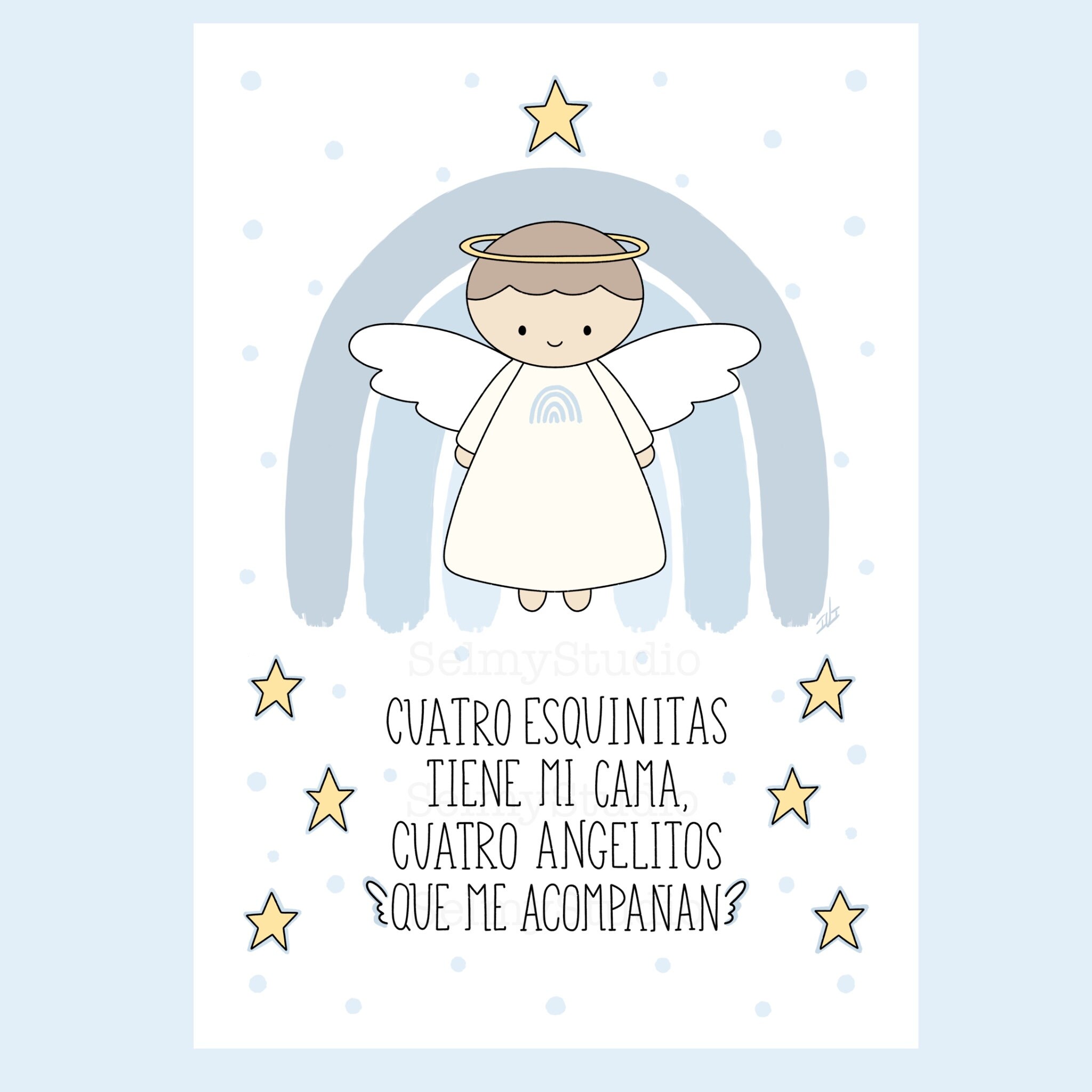 Angel de la Guarda .Guardian angel prayer in Spanish Etsy