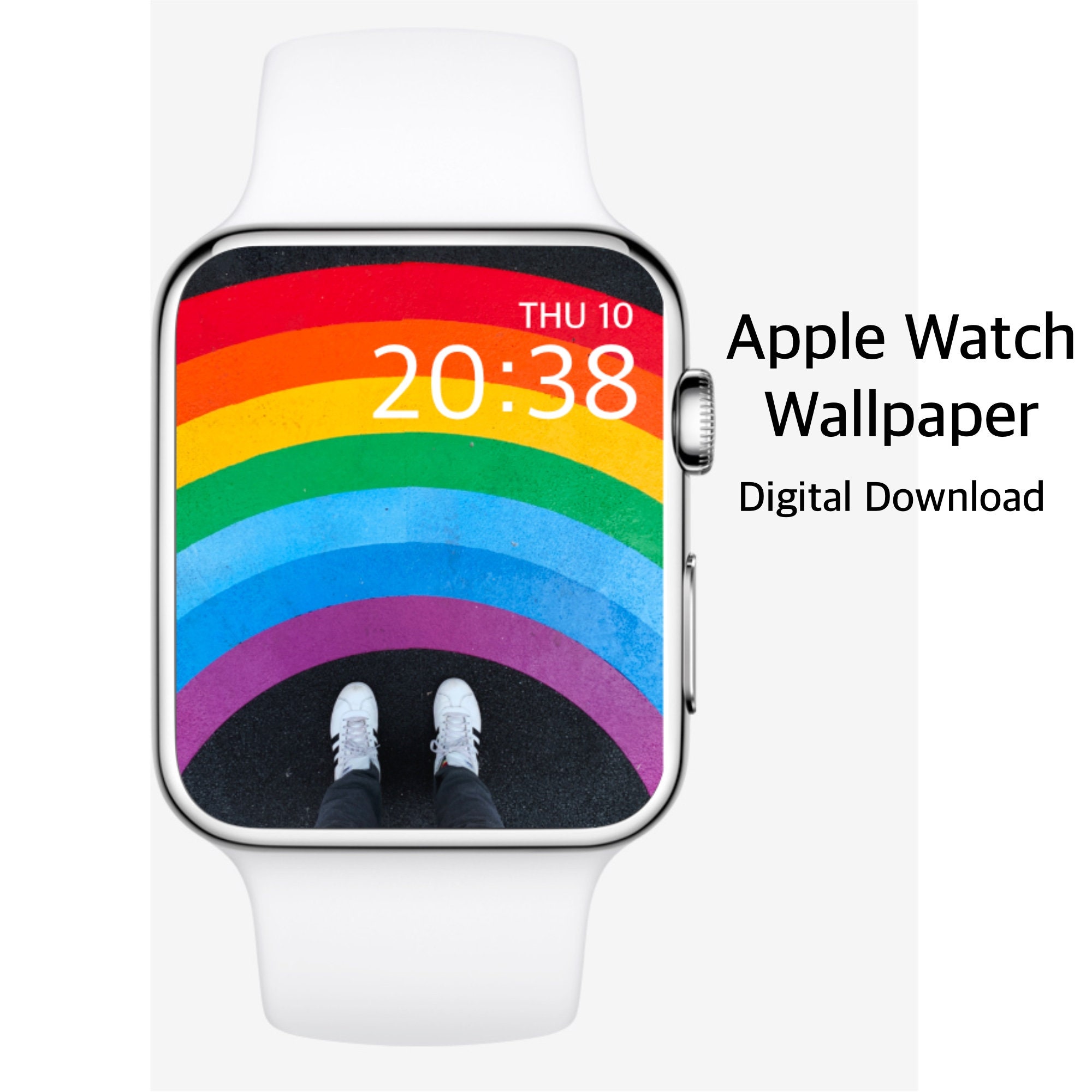 RAINBOW Apple Watch Wallpaper Apple Watch Background Apple Etsy