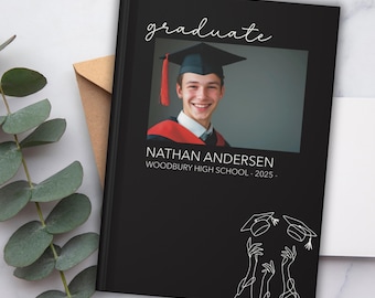 GRADUATION GUEST BOOK, Graduation Book, Photo Book Junior High School College Graduate Guest Book 2025 Personalized Graduation Guestbook
