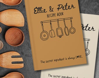 Personalized RECIPE BOOK for Couple Gift Custom Family Recipe Book Bridal Shower Cookbook Engagement Wedding Gifts Custom Name Recipe Book
