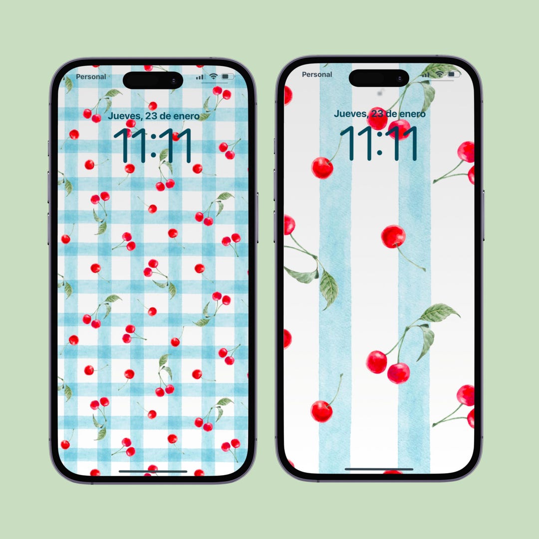 cherry-wallpaper-striped-checkered-phone-wallpaper-cute-cherries-iphone