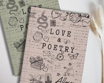 Personalized Poetry Journal hardcover, Custom Writer Book Gift, Custom Poetry Lover Gift, Poetry Writing Journal, Custom Poetry Book
